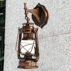 Outdoor Vintage Antique Rustic Lantern Lamp Retro Wall Sconce Light Fixture E27