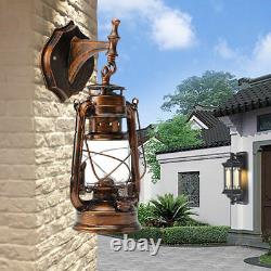 Outdoor Vintage Antique Rustic Lantern Lamp Retro Wall Sconce Light Fixture E27