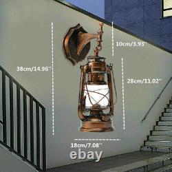 Outdoor Vintage Antique Rustic Lantern Lamp Retro Wall Sconce Light Fixture E27