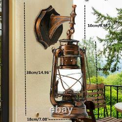 Outdoor Vintage Antique Rustic Lantern Lamp Retro Wall Sconce Light Fixture E27