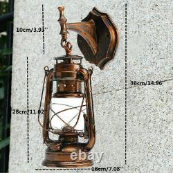 Outdoor Vintage Antique Rustic Lantern Lamp Retro Wall Sconce Light Fixture E27