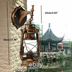 Outdoor Vintage Antique Rustic Lantern Lamp Retro Wall Sconce Light Fixture E27