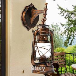 Outdoor Vintage Antique Rustic Lantern Lamp Retro Wall Sconce Light Fixture E27