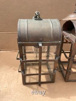 Outstanding Lot of (3) Vintage Traditional HANGING COPPER Lights Lanterns