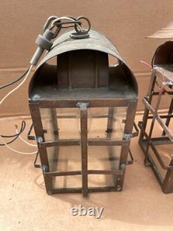 Outstanding Lot of (3) Vintage Traditional HANGING COPPER Lights Lanterns