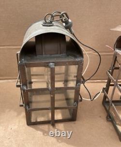 Outstanding Lot of (3) Vintage Traditional HANGING COPPER Lights Lanterns
