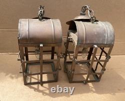 Outstanding Lot of (3) Vintage Traditional HANGING COPPER Lights Lanterns