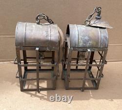 Outstanding Lot of (3) Vintage Traditional HANGING COPPER Lights Lanterns