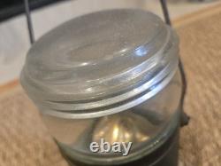 P. S. CO. Lantern Antique Brass Glass Heavy Patina Lamp Man Overboard Light