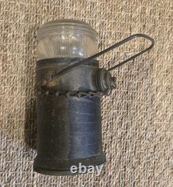 P. S. CO. Lantern Antique Brass Glass Heavy Patina Lamp Man Overboard Light