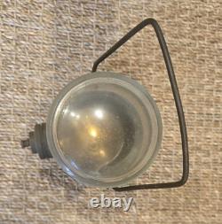 P. S. CO. Lantern Antique Brass Glass Heavy Patina Lamp Man Overboard Light