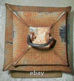 Pair Antique Cast Iron Japanese Pagoda Outdoor Garden Hanging Candle Lanterns