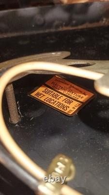 Pair Mid Century Large Italian Wall Lanterns, Sconces, with Amber Glass