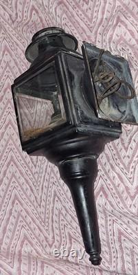 Pair Of Antique Iron Carriage Vintage Lanterns From Plain City Ohio