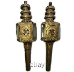 Pair Of Antique Stagecoach/Carriage /Buggy Oil Lanterns Lamps Extra Large 28