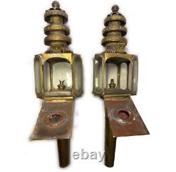 Pair Of Antique Stagecoach/Carriage /Buggy Oil Lanterns Lamps Extra Large 28
