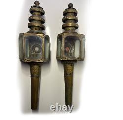 Pair Of Antique Stagecoach/Carriage /Buggy Oil Lanterns Lamps Extra Large 28