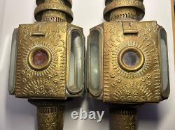 Pair Of Antique Stagecoach/Carriage /Buggy Oil Lanterns Lamps Extra Large 28