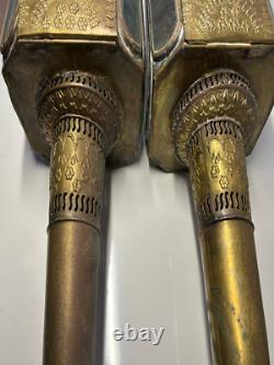 Pair Of Antique Stagecoach/Carriage /Buggy Oil Lanterns Lamps Extra Large 28