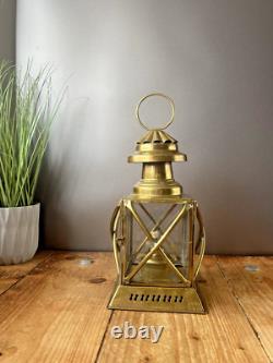 Pair Of Vintage Brass Hanging Oil Lamps Lantern Ships Storm Lights Antique Style