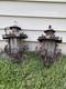 Pair Of Vintage Ornate Gothic Style Scrolled Wall Mount Lanterns