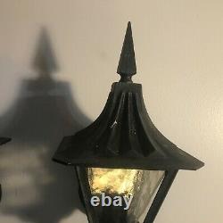 Pair Of Vintage Porch Light Lantern. Witch Hat Sconce
