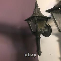 Pair Of Vintage Porch Light Lantern. Witch Hat Sconce