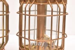 Pair of Brass Vintage Cargo Lanterns Ships Nautical Oil Lamp SET 2 Maritime 11