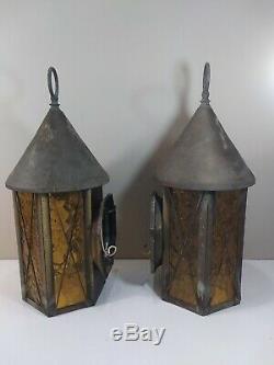 Pair of Vintage 1960s-70s Era Exterior Gothic Wall Lantern Light Fixtures