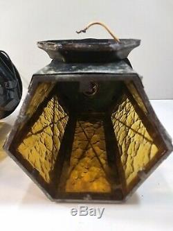 Pair of Vintage 1960s-70s Era Exterior Gothic Wall Lantern Light Fixtures