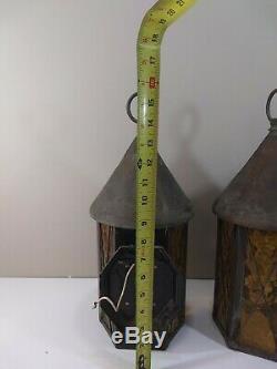 Pair of Vintage 1960s-70s Era Exterior Gothic Wall Lantern Light Fixtures