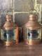 Pair of Vintage Hop Lee & Co. Brass and Copper Port & Starboard Ship Lanterns