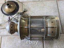 Pair of Vintage Ship's Lantern Brass Pendant Lights (2x)