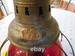 Perkins Marine Lantern Red #8 Globe Mast Antique Nautical Lantern