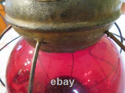 Perkins Marine Lantern Red #8 Globe Mast Antique Nautical Lantern