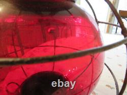 Perkins Marine Lantern Red #8 Globe Mast Antique Nautical Lantern