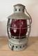Perko Perkins Antique Nautical Maritime Lantern/Lamp RED Globe caged