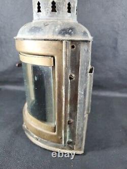 Perko Perkins Vintage Marine Lamp Co Brass Ship Lantern Wedge Corner Mount