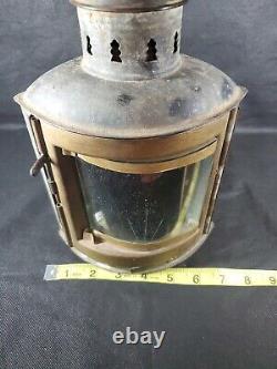 Perko Perkins Vintage Marine Lamp Co Brass Ship Lantern Wedge Corner Mount