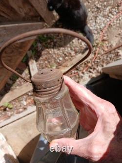 Perko Wonder Junior Ice Scater's Lantern Antique No Glass Cracks Surface Rust