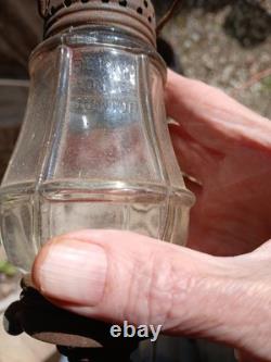 Perko Wonder Junior Ice Scater's Lantern Antique No Glass Cracks Surface Rust