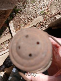 Perko Wonder Junior Ice Scater's Lantern Antique No Glass Cracks Surface Rust