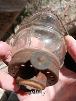 Perko Wonder Junior Ice Scater's Lantern Antique No Glass Cracks Surface Rust