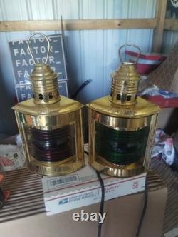Port & Starboard Lanterns, Antique Brass Finish, Nautical Lamps, Ship Lights
