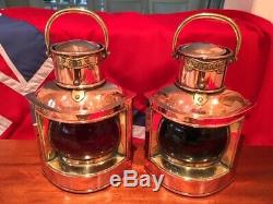 Port & Starboard Lights Vintage Pair If Navigation Lights Lanterns Copper Lamps