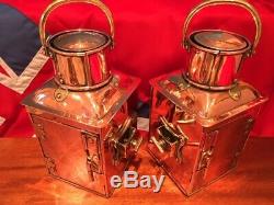 Port & Starboard Lights Vintage Pair If Navigation Lights Lanterns Copper Lamps