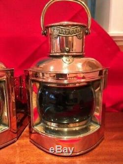 Port & Starboard Lights Vintage Pair If Navigation Lights Lanterns Copper Lamps