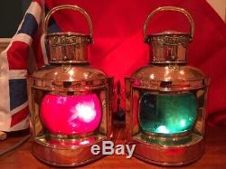 Port & Starboard Lights Vintage Pair If Navigation Lights Lanterns Copper Lamps