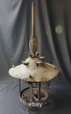 RARE Antique Industrial Gas Arc Lamp Frame 1890s Hanging Depot Lantern Steampunk