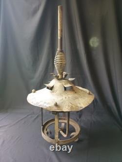 RARE Antique Industrial Gas Arc Lamp Frame 1890s Hanging Depot Lantern Steampunk